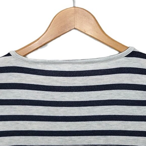 Mama Licious Maternity Blue Gray Long Sleeve Striped Crew Neck Mini Dress size S - Picture 7 of 12